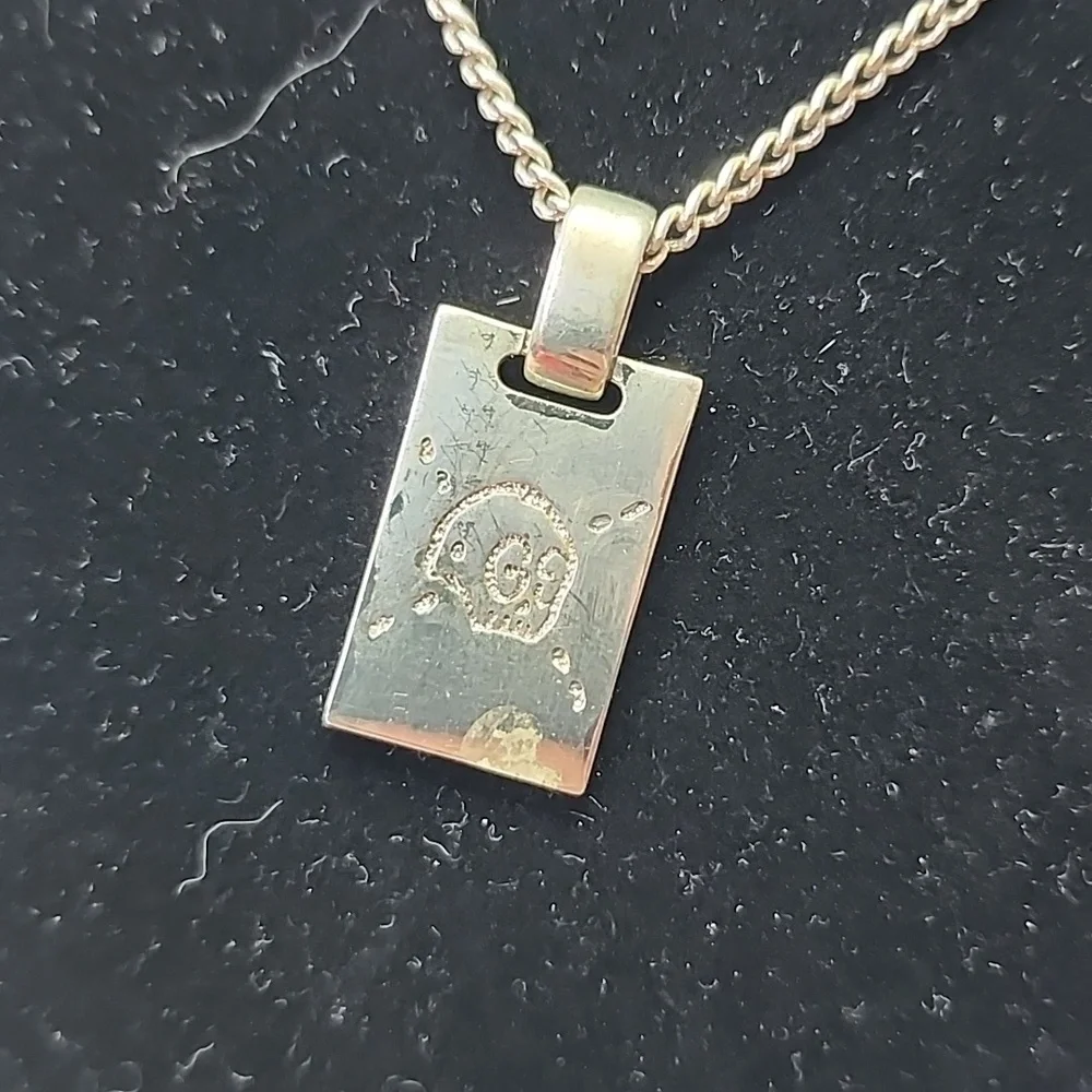Gucci Ghost Sterling Silver Chain Double Sided Pendant Necklace - Picture 4 of 6